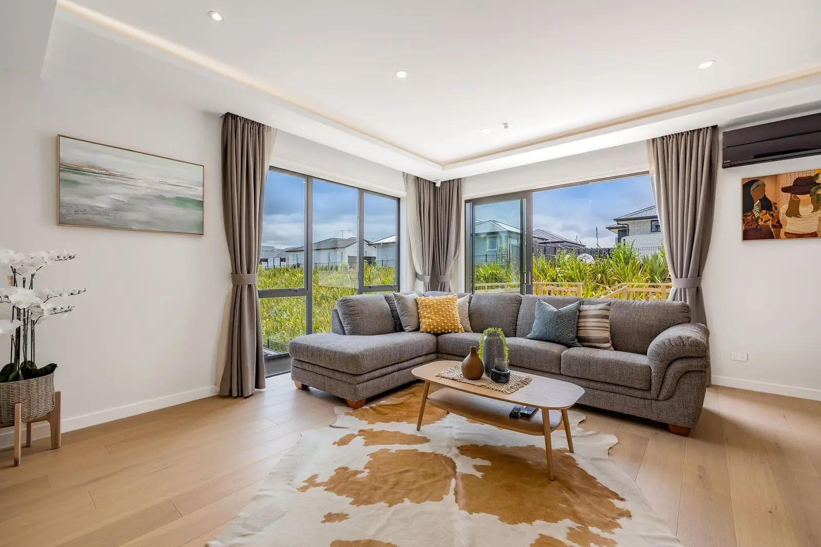 Open-plan living area in the Milldale show home