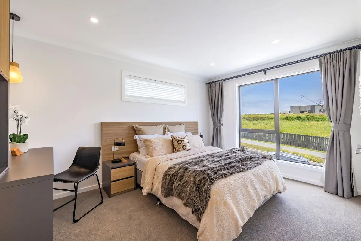Master bedroom with outdoor views